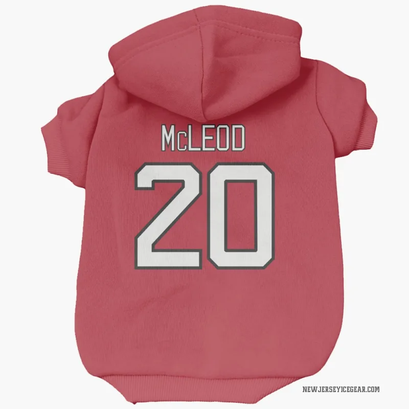 Michael McLeod  Red New Jersey Devils  Cat & Dog Pet Hoodie