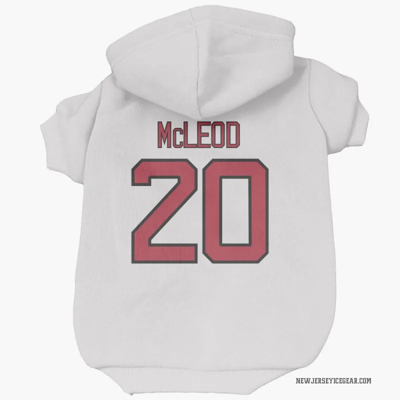 Michael McLeod  White New Jersey Devils  Cat & Dog Pet Hoodie