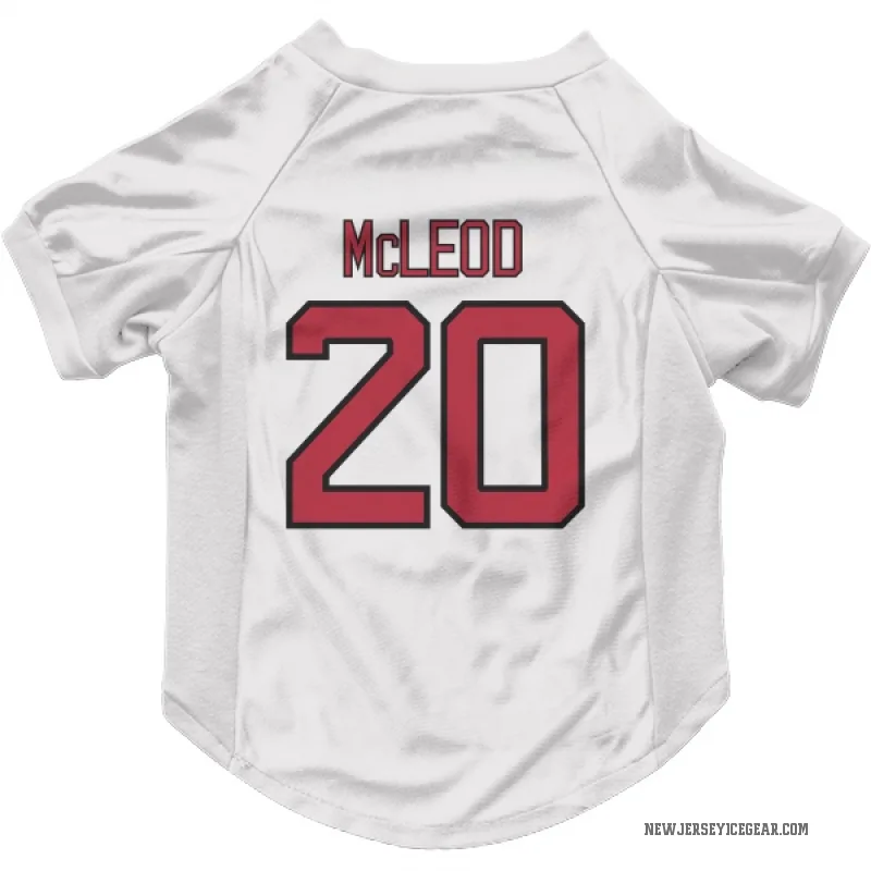 Michael McLeod  White New Jersey Devils  Cat & Dog Pet Jersey