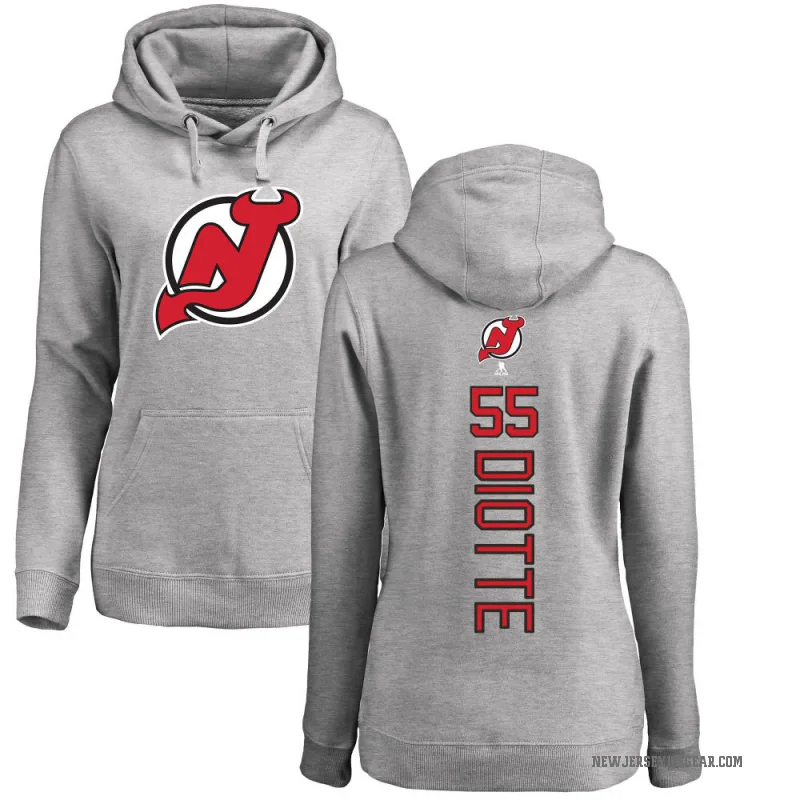 Mikael Diotte Women's New Jersey Devils Branded Ash Backer Pullover Hoodie