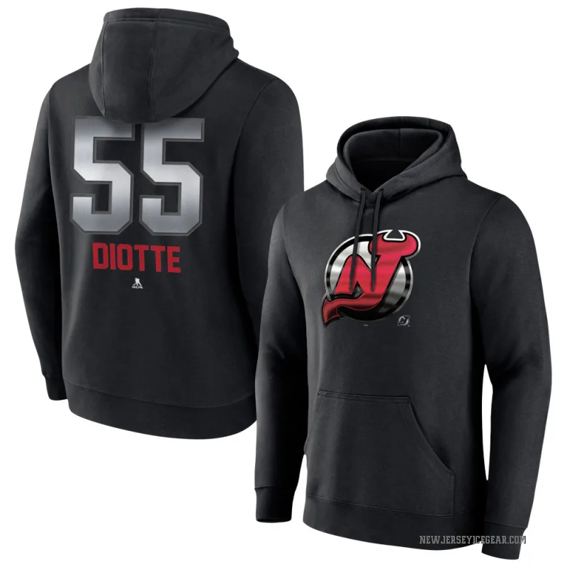 Mikael Diotte Youth Black New Jersey Devils Branded Midnight Mascot Logo Pullover Hoodie