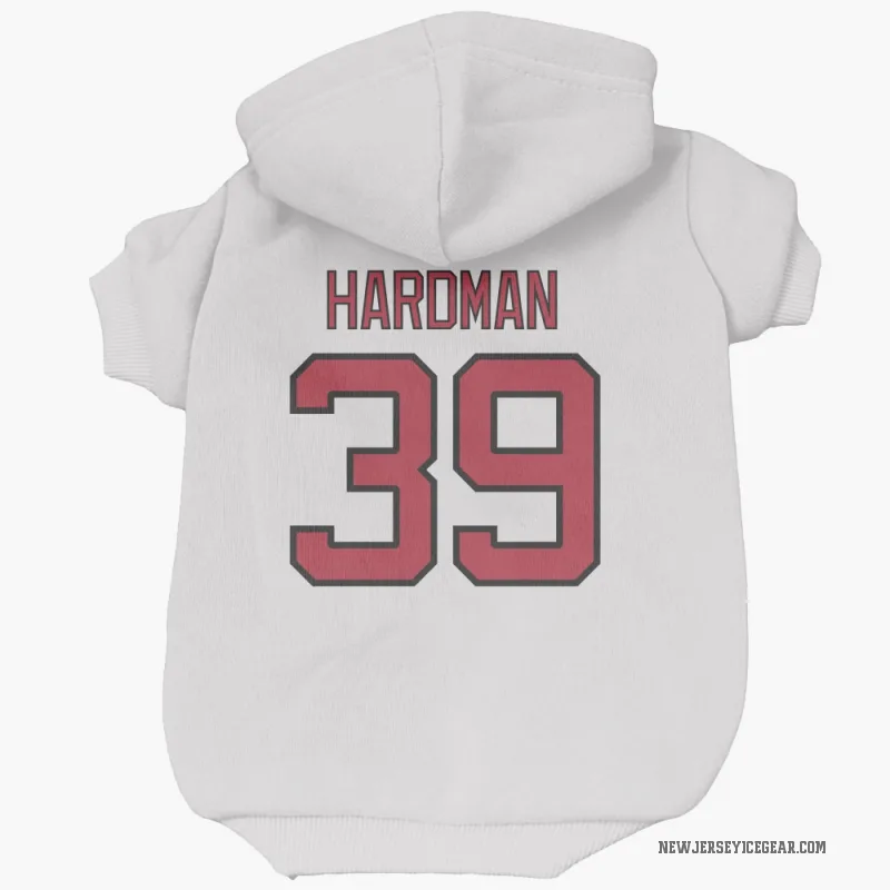 Mike Hardman  White New Jersey Devils  Cat & Dog Pet Hoodie