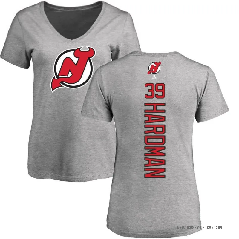 Mike Hardman Women's Ash New Jersey Devils Backer T-Shirt -