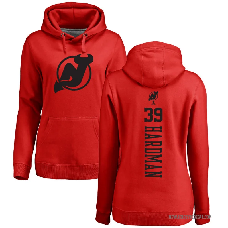 Mike Hardman Women's Red New Jersey Devils Branded One Color Backer Pullover Hoodie