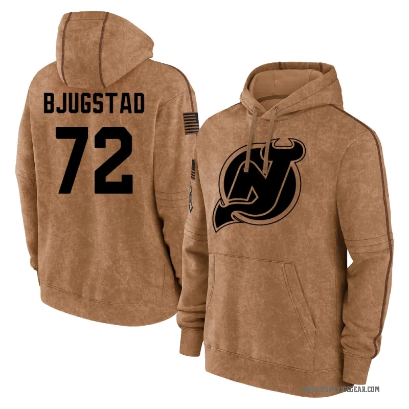 Nick Bjugstad Youth Brown New Jersey Devils 2023 Salute to Service Club Pullover Hoodie