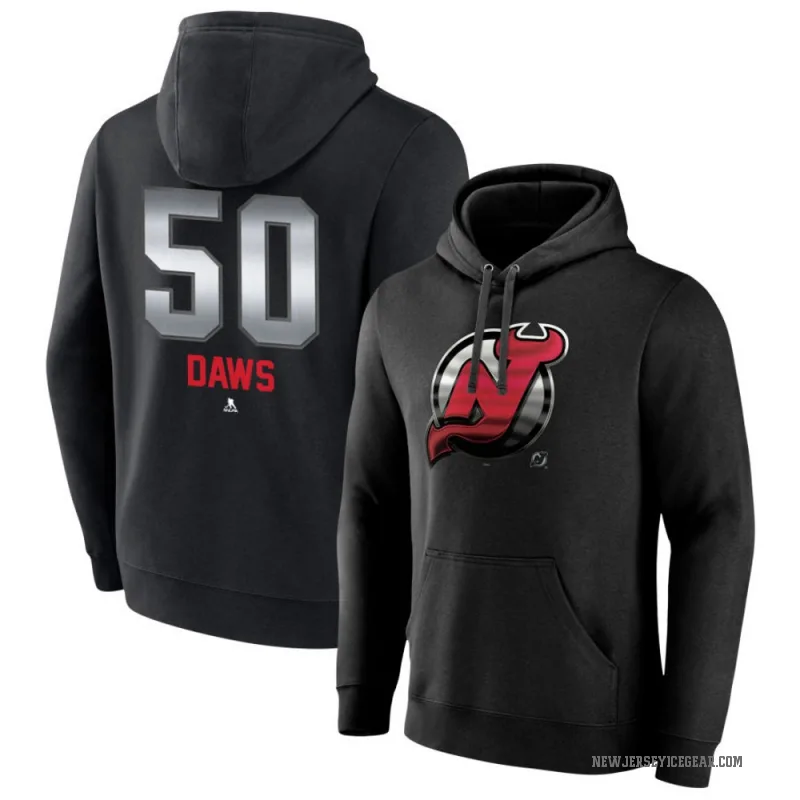 Nico Daws Men's Black New Jersey Devils Branded Midnight Mascot Logo Pullover Hoodie