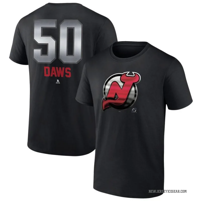 Nico Daws Men's Black New Jersey Devils Midnight Mascot Logo T-Shirt