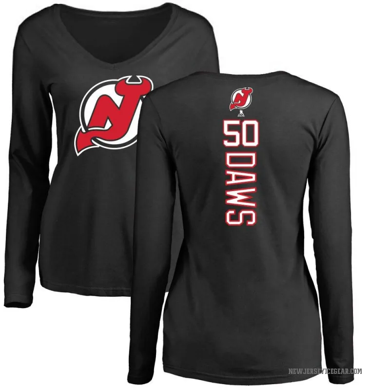 Nico Daws Women's Black New Jersey Devils Backer Long Sleeve T-Shirt -