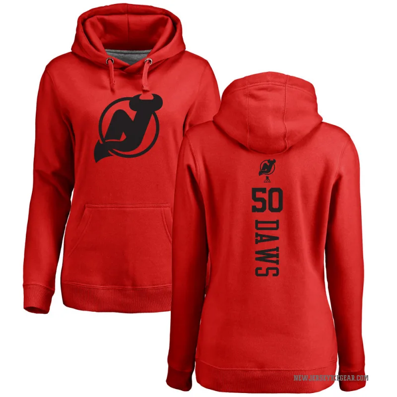 Nico Daws Women's Red New Jersey Devils Branded One Color Backer Pullover Hoodie