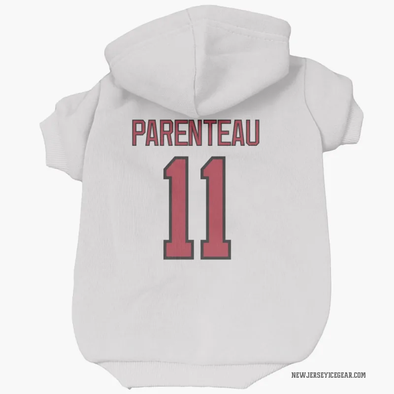 P. A. Parenteau  White New Jersey Devils  Cat & Dog Pet Hoodie
