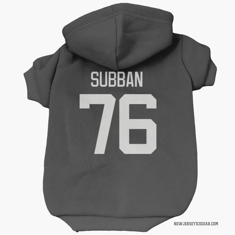 P.K. Subban  Gray New Jersey Devils   Dark  Cat & Dog Pet Hoodie