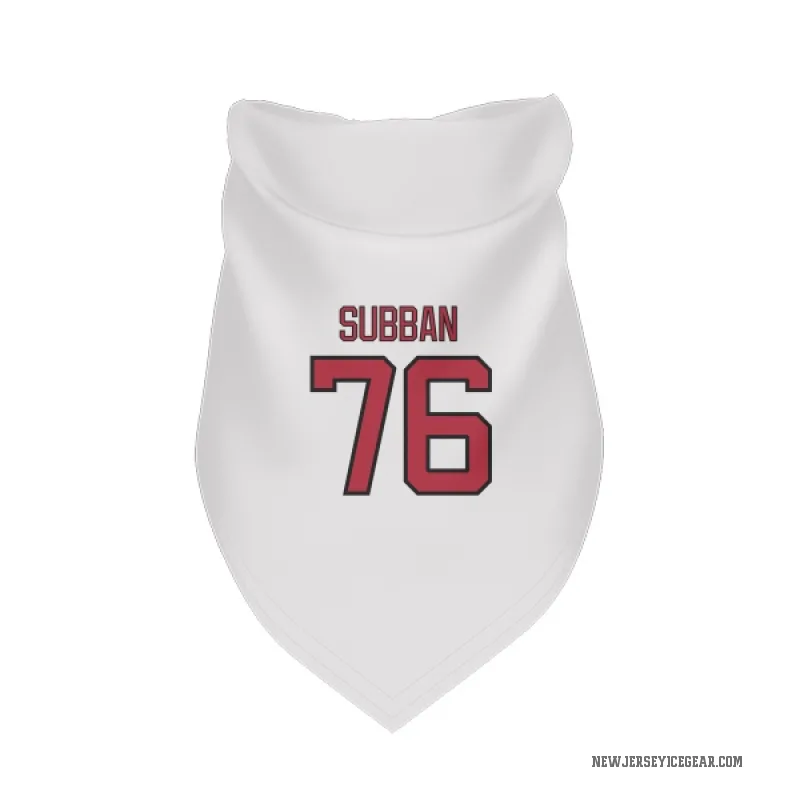 P.K. Subban  White New Jersey Devils  Cat & Dog Pet Bandana