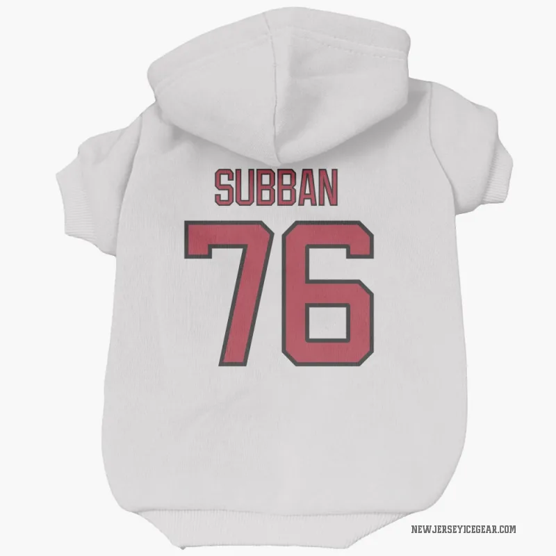 P.K. Subban  White New Jersey Devils  Cat & Dog Pet Hoodie