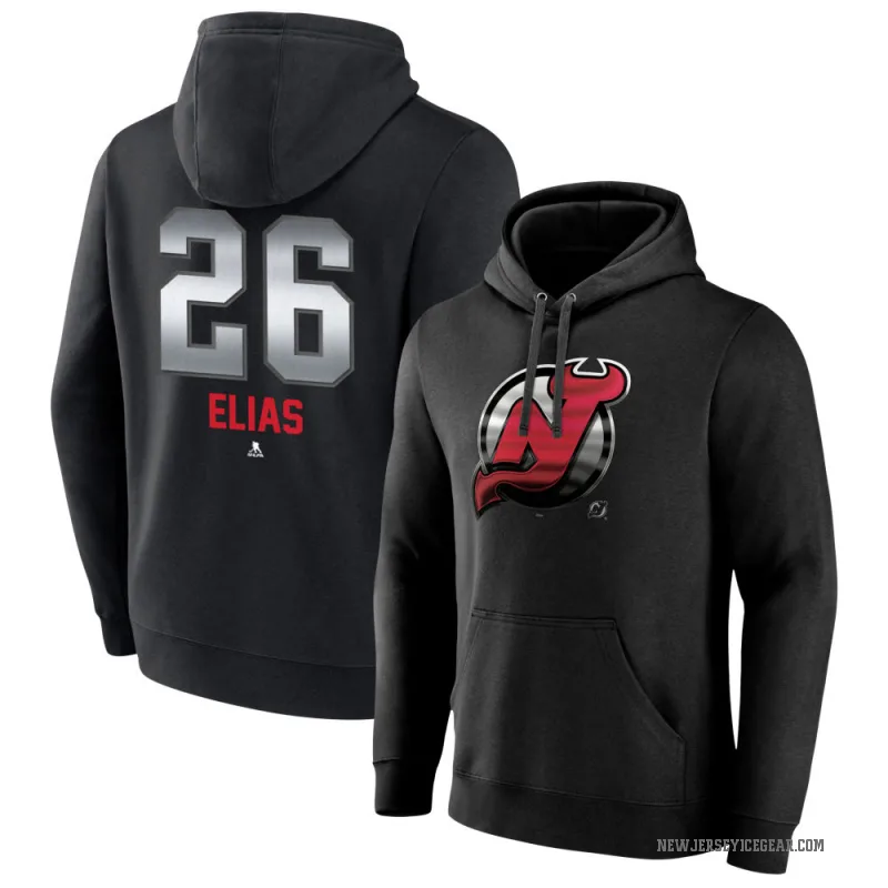 Patrik Elias Youth Black New Jersey Devils Branded Midnight Mascot Logo Pullover Hoodie
