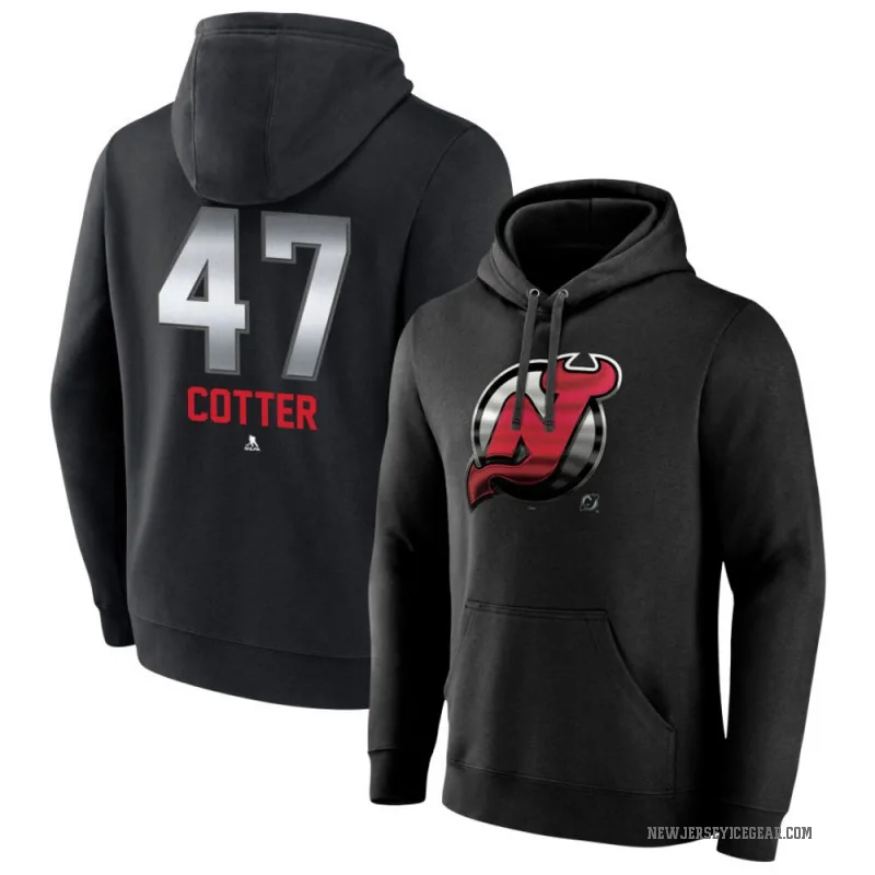 Paul Cotter Men's Black New Jersey Devils Branded Midnight Mascot Logo Pullover Hoodie