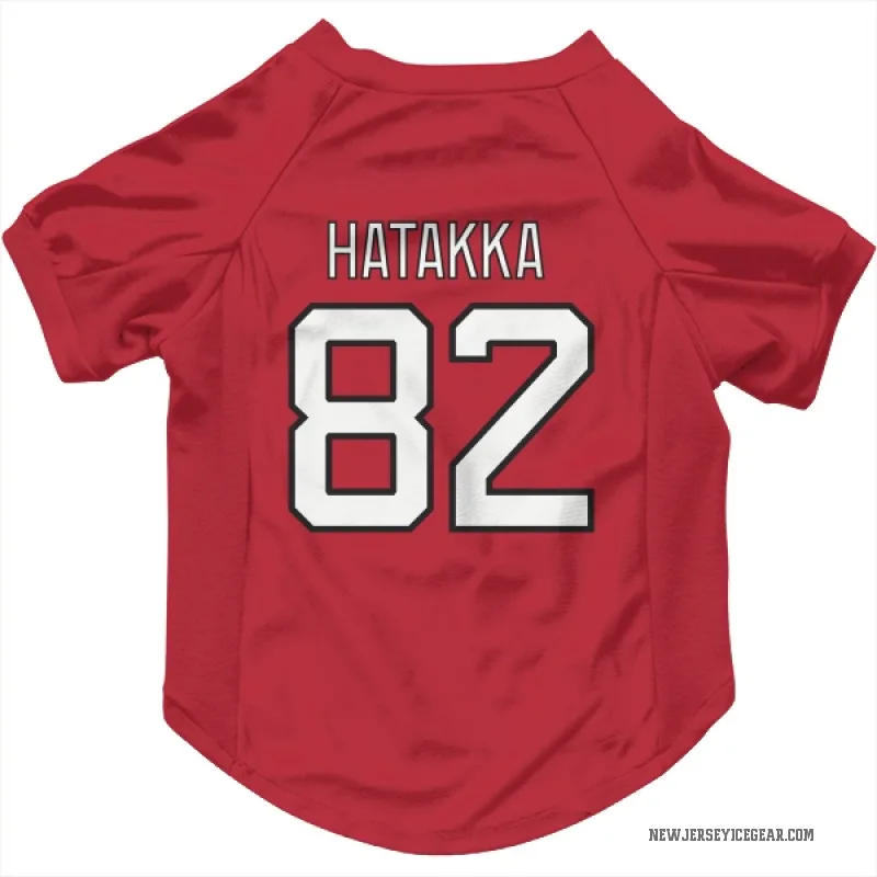 Santeri Hatakka  Red New Jersey Devils  Cat & Dog Pet Jersey