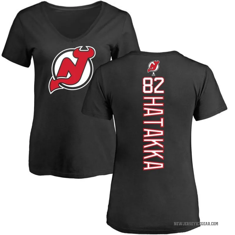 Santeri Hatakka Women's Black New Jersey Devils Backer T-Shirt -