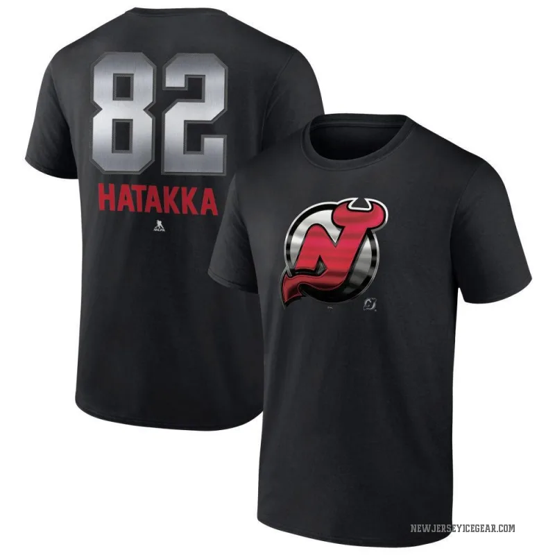 Santeri Hatakka Youth Black New Jersey Devils Midnight Mascot Logo T-Shirt