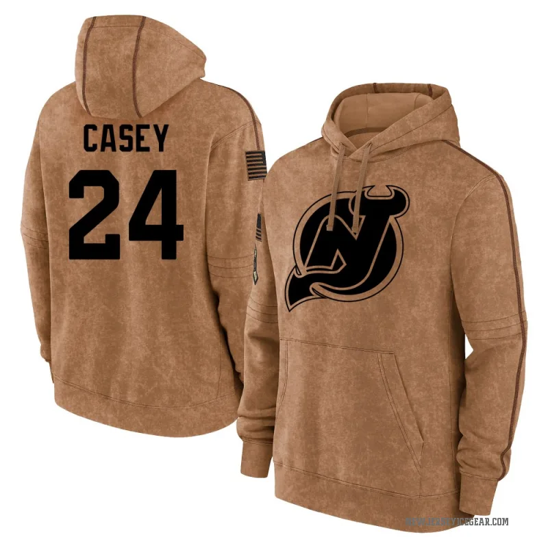 Seamus Casey Youth Brown New Jersey Devils 2023 Salute to Service Club Pullover Hoodie