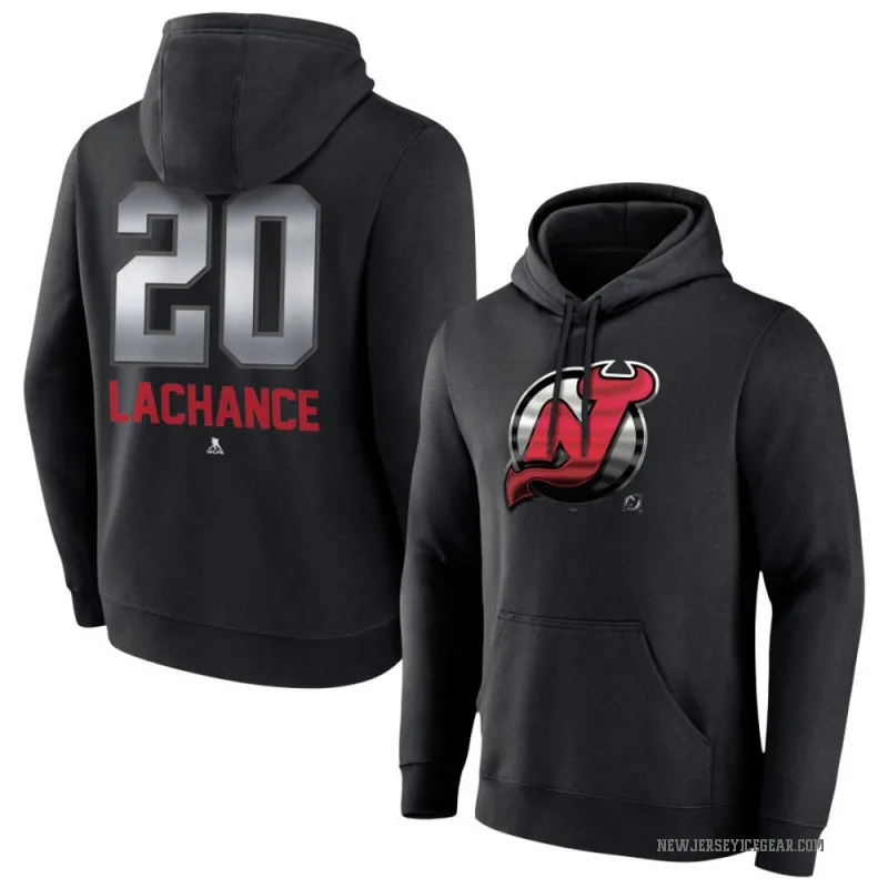 Shane Lachance Youth Black New Jersey Devils Branded Midnight Mascot Logo Pullover Hoodie
