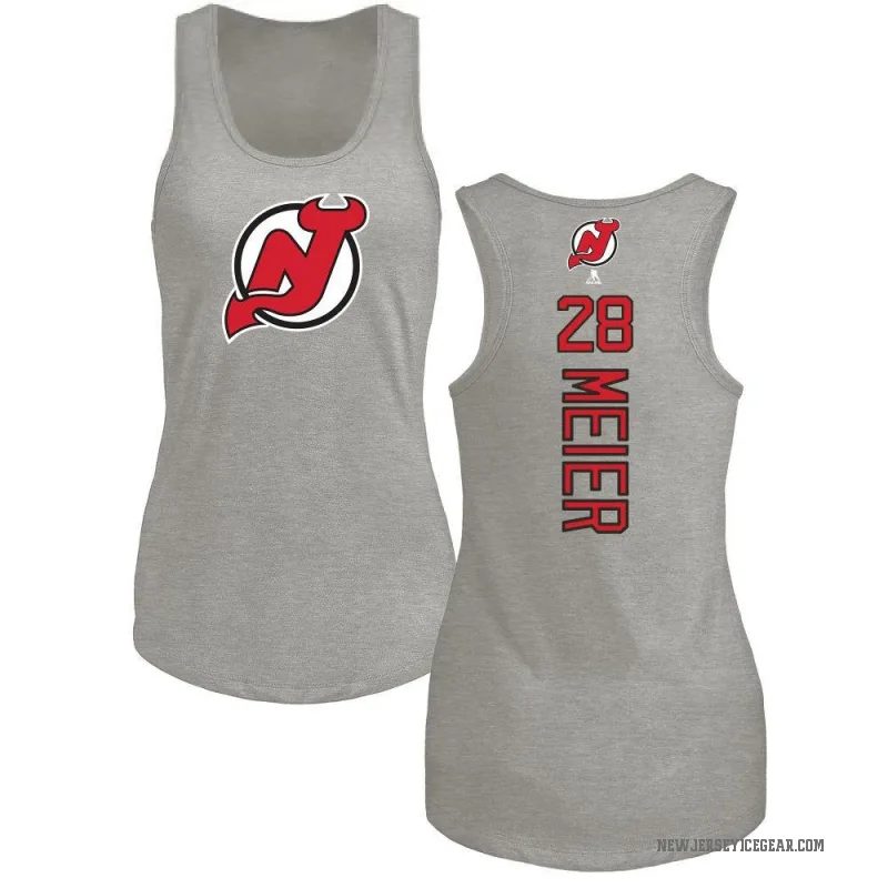 Timo Meier Women's Ash New Jersey Devils Backer Tank Top -