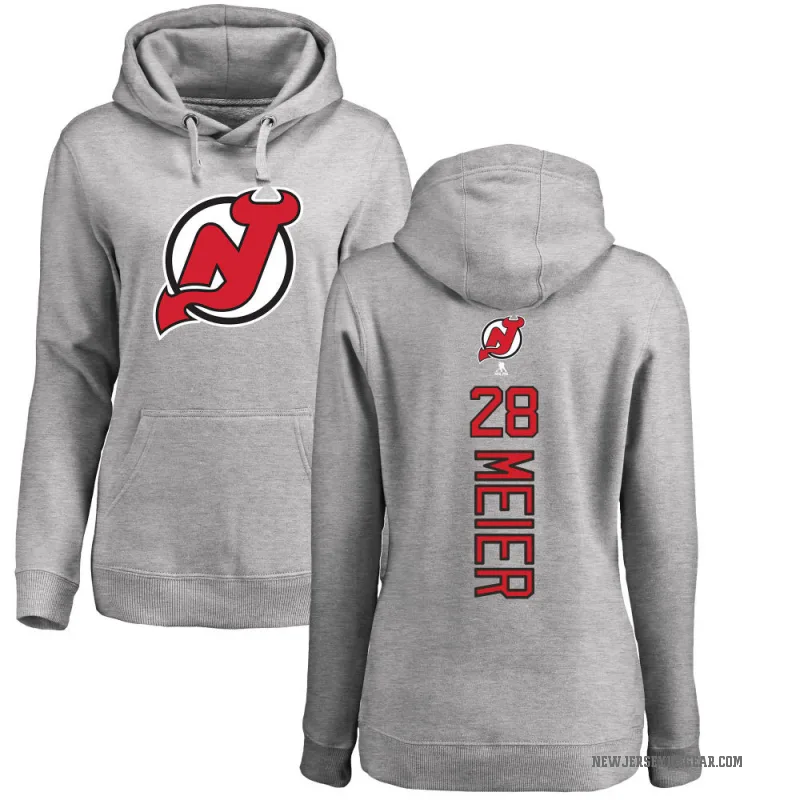 Timo Meier Women's New Jersey Devils Branded Ash Backer Pullover Hoodie