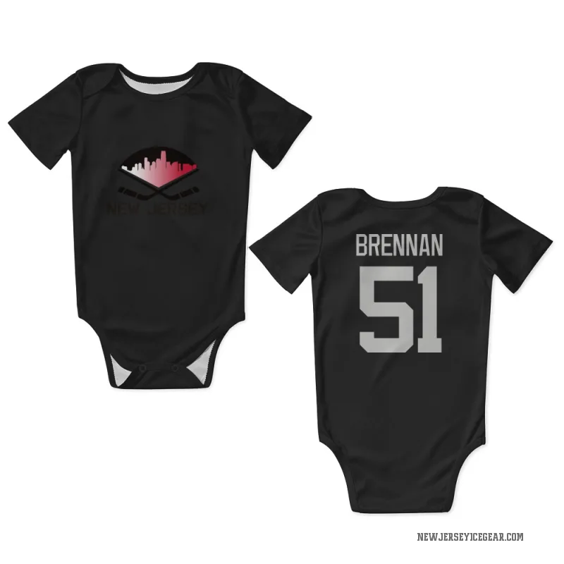 Tyler Brennan  Black New Jersey Devils  Newborn & Infant Bodysuit