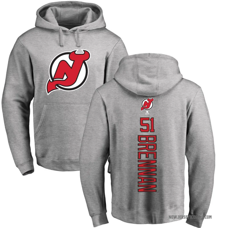 Tyler Brennan Men's New Jersey Devils Branded Ash Backer Pullover Hoodie
