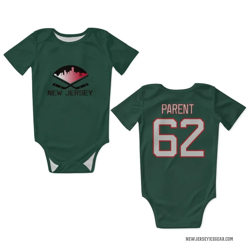 Xavier Parent  Green New Jersey Devils  Newborn & Infant Bodysuit