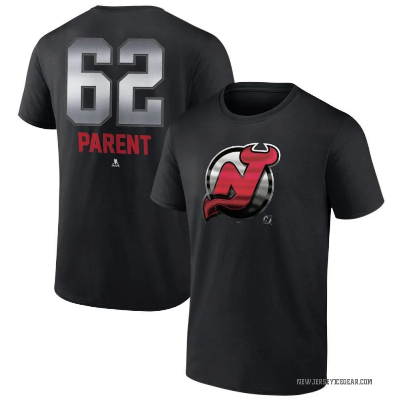 Xavier Parent Men's Black New Jersey Devils Midnight Mascot Logo T-Shirt